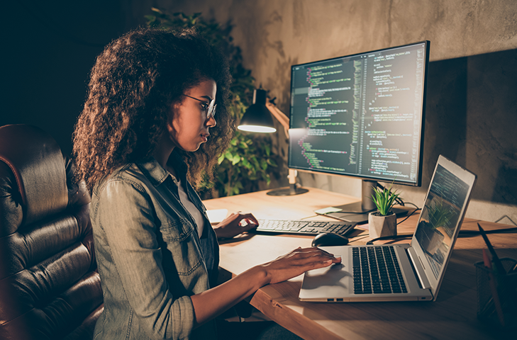 Person Using Computer