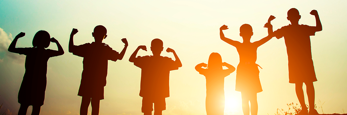 Kids Flexing Banner